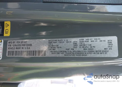 2022 Jeep Wrangler Unlimited Sport S 4X4 из США, поврежденный, VIN 1C4HJXDG7NW133035